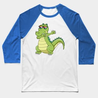 Funny Dabbing Alligator Crocodile And Dab dance Fans Baseball T-Shirt